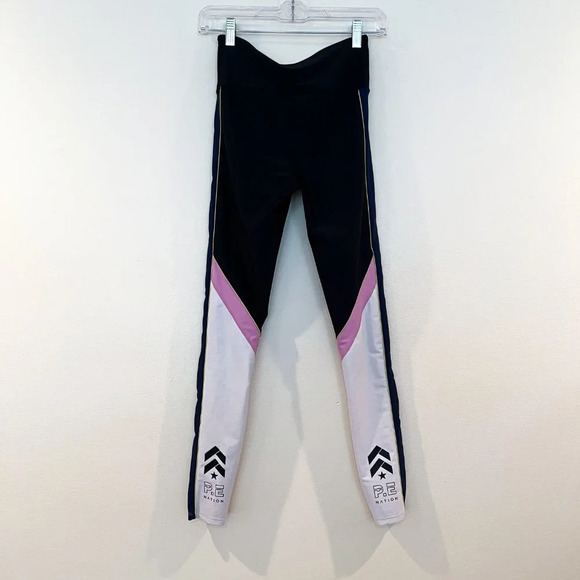 PE Nation Black Athletic Athleisure Colorblock Logo Leggings S FLAWED - Picture 5 of 6